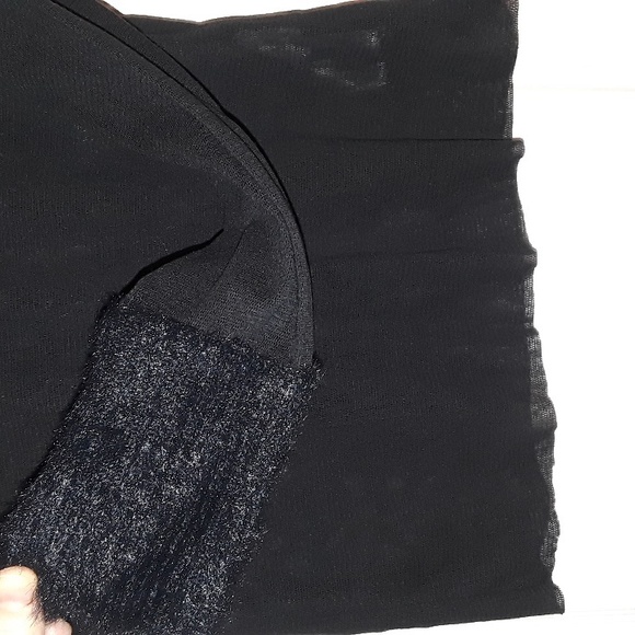 Free People Mesh & Faux Fur collar & cuffs Turtleneck black Medium - Picture 7 of 11